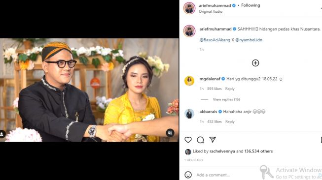 Arief Muhammad dan Magdalena (instagram.com)