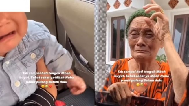 Manis Sekaligus Haru, Isak Tangis Nenek Buyut Pecah Pas Ditinggal Cicit Pulang (instagram/@underc0ver.id)