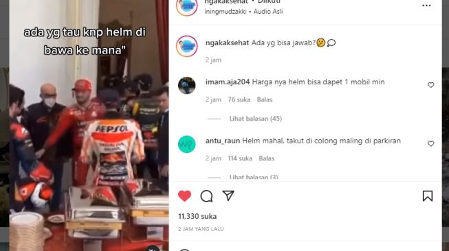 Diduga Masuk Istana Negara, Pembalap MotoGP Tenteng Helm Sampai ke Dalam Ruangan, Warganet: Takut Dicolong