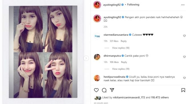 Foto Ayu Ting Ting dimiripkan Lisa BLACKPINK (instagram.com)