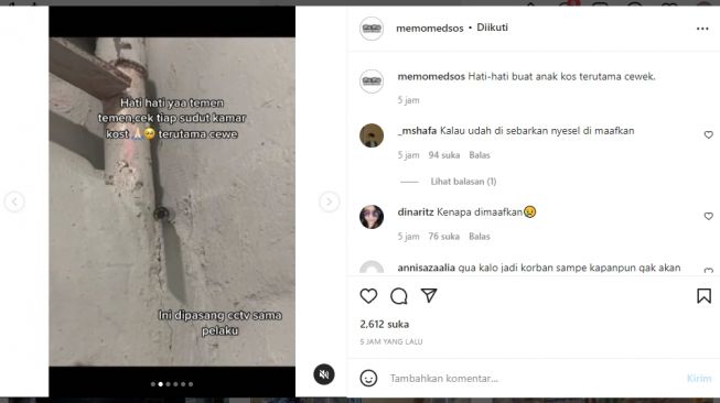 Parah, CCTV Rahasia Ditemukan di Kamar Mandi Kos Wanita Ini, Pelaku Dimaafkan Karena Nenek Memohon