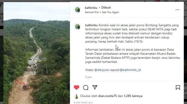 Macet Panjang di Jalan Poros Bontang-Sangatta, Warganet Ramai Puji Pemandangan Hutan Kaltim: Masya Allah