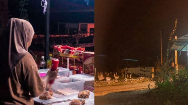 Tak Kenal Takut, Perempuan Ini Buka Warung Depan Kuburan hingga Larut Malam: Gratis Pemandangan Nisan