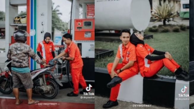 Sampai Dikomentari Ahok dan Erick Tohir, Pasangan SPBU Ini Bikin Prewed di Pom Bensin, Warganet: Mulai dari Nol Ya