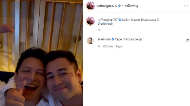 Keakraban Ariel NOAH dan Raffi Ahmad (instagram.com)