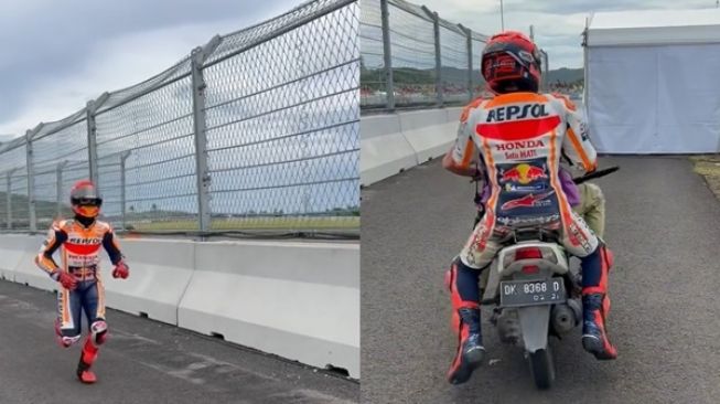 Viral Marc Marquez Dibonceng Naik Vario, Plat Motor Bikin Warganet Salfok (TikTok)