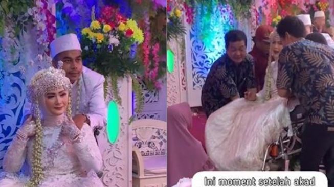 Kisah Haru Pengantin Wanita Hari H Pakai Kursi Roda hingga Sungkem ke Ibundanya