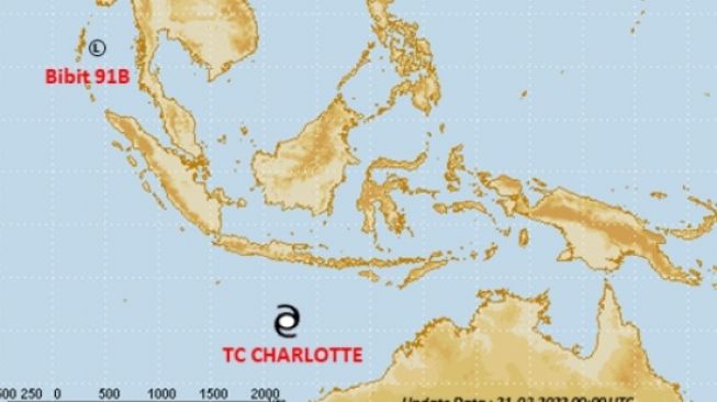 Siklon Tropis Charlotte di Samudra Hindia Selatan Jawa Masih Bisa Picu Cuara Buruk di Nusantara