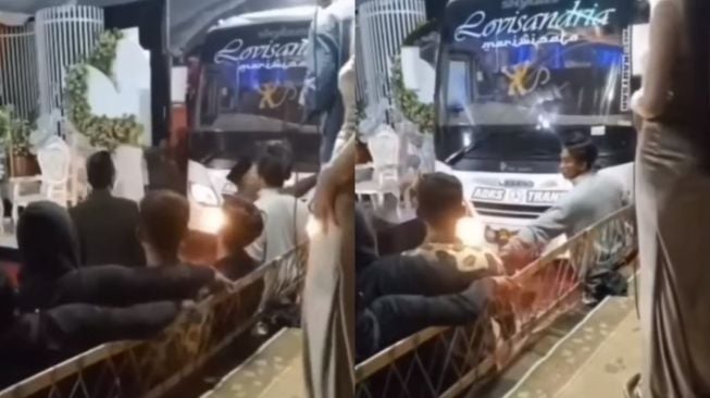 Bus Pariwisata Terobos Tenda Hajatan, Acara Dangdut Tetap Berjalan, Warganet: Ikut Goyang Bang