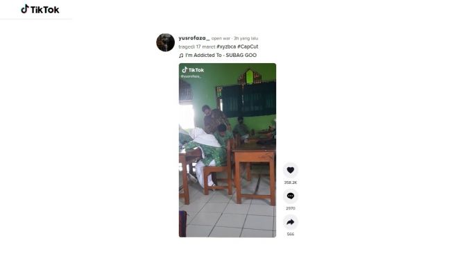 Ketahuan main game, siswa ini melakukan hal tak terpuji. [TikTok]