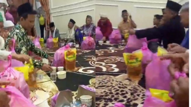 Sultan Abis! Acara Pengajian Bagikan Bonus Minyak Goreng ke Tamu: Datang Cari Pahala, Pulang Bikin Istri Ceria