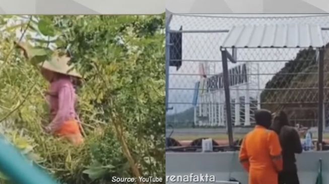 Cuma di +62! Viral Momen Emak-emak Gak Peduli MotoGP dan Fokus Cari Pakan Ternak di Luar Sirkuit Mandalika