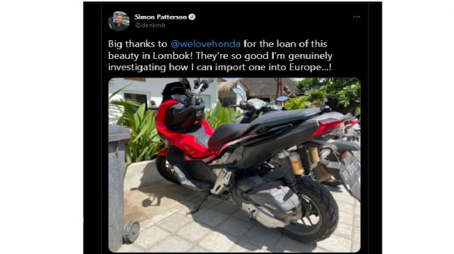 Honda ADV 150 bikin terkesan salah seorang jurnalis asing MotoGP (Twitter)