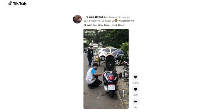 Motor jarang dikendarai, ditemukan hal tak terduga. [TikTok]