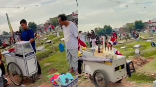 Kuburan Dijadikan Taman Bermain, Ramai Pedagang sampai Bocah Naik Odong-odong: 'Main Sambil Lihat Masa Depan'