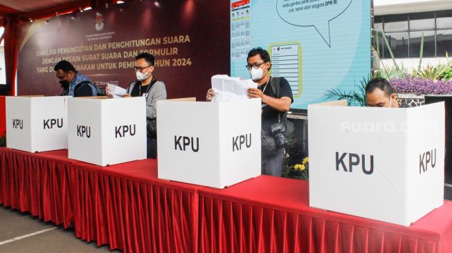 KPU Gelar Simulasi Pemungutan Surat Suara Pemilu 2024