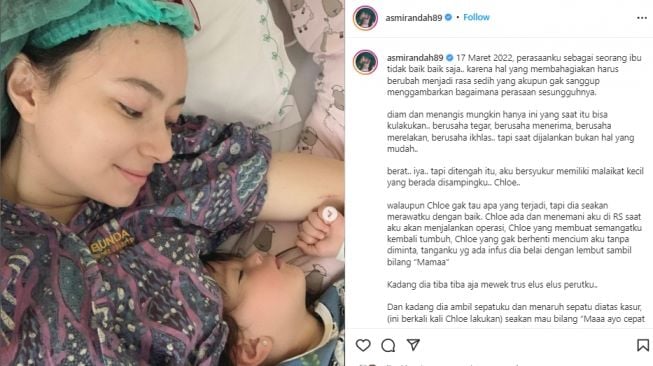 Asmirandah keguguran anak kedua (instagram.com)