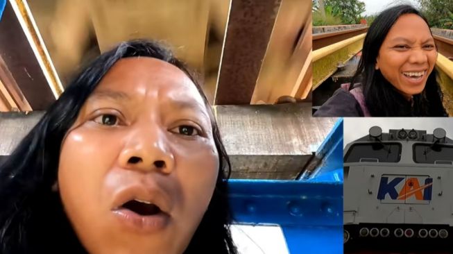 Viral Dede Inoen Pemakan 'Raja Jin' Ngumpet Di Kolong Rel Kereta Api, Publik: Bahaya Banget!