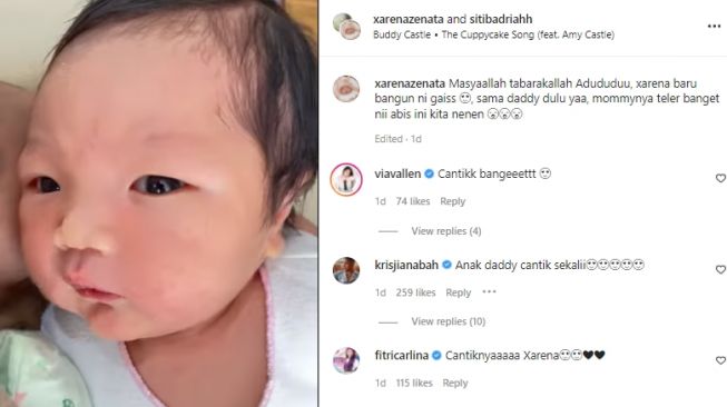 Xarena, putri Siti Badriah dan Krisjiana (Instagram.com)