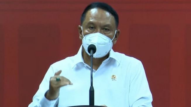 Tangkapan layar - Menteri Pemuda dan Olahraga Zainudin Amali saat memberikan keterangan pers virtual seusai mengikuti rapat kabinet terbatas mengenai ASEAN Para Games XI 2022 yang dipimpin langsung oleh Presiden Joko Widodo di Istana Kepresidenan, Jakarta, Selasa (22/3/2022). (ANTARA/Gilang Galiartha)