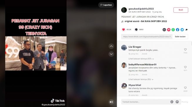 Unggahan Shandy Purnamasari [TikTok/@gasukaskipdehlu2022]