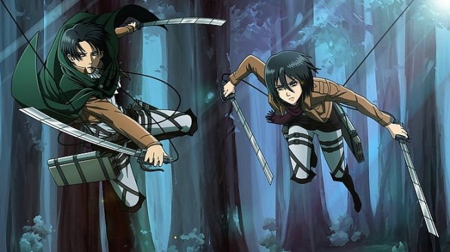 ilustrasi Mikasa dan Levi Ackerman (wallpaperflare)