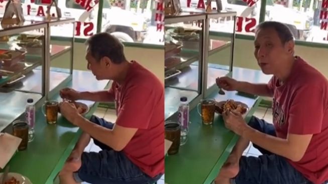 Potret gaya hidup sederhana Jusuf Hamka yang tidak masalah walau makan di warteg. (Instagram/@jusufhamka)