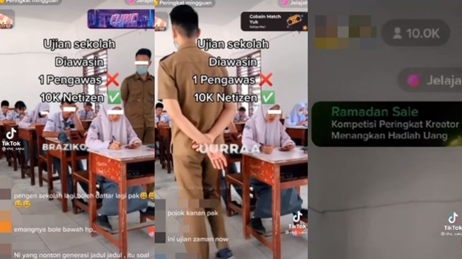 Antimainstream! Guru Gelar Live TikTok Saat Awasi Ujian, Murid Auto Ketar-ketir: Kalau Nyontek Langsung Viral