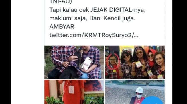 Roy Suryo Bongkar Jejak Digital Pawang Hujan Rara, Ada Foto Pakai Baju Kotak Kotak Pendukung Jokowi saat Pilpres