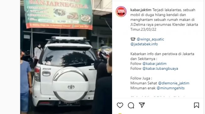 Viral Toyota Rush Tabrak Warung Nasi, Mobil hingga Pengendara Motor di Duren Sawit, Kakek-kakek jadi Tersangka