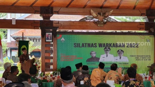 Silaturahmi nasional (silatnas) 2022 paguyuban Warkaban di Pendopo Parasamya Bantul, Daerah Istimewa Yogyakarta (DIY), Minggu (27/3/2022).- (SuaraJogja.id/Hiskia Andika)