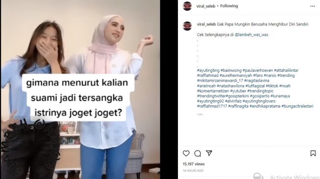 Dinan Fajrina, istri Doni Salmanan joget TikTok (instagram.com)