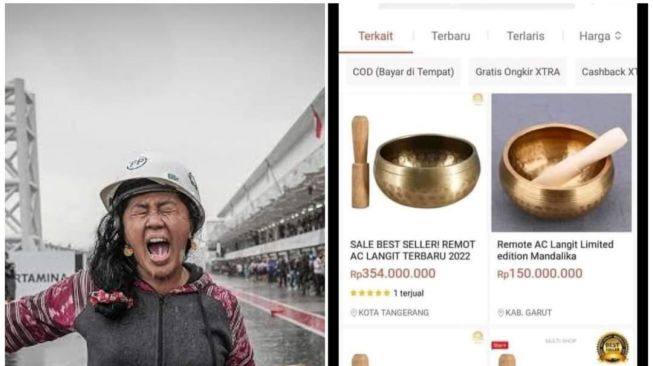 Viral Singing Bowl Rara Pawang Hujan Dijual di Ecommerce [tangkapan layar Facebook]