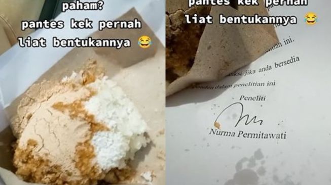 Bungkus kertas nasi ketan yang kembali lagi ke tuannya (TikTok nurperwat)