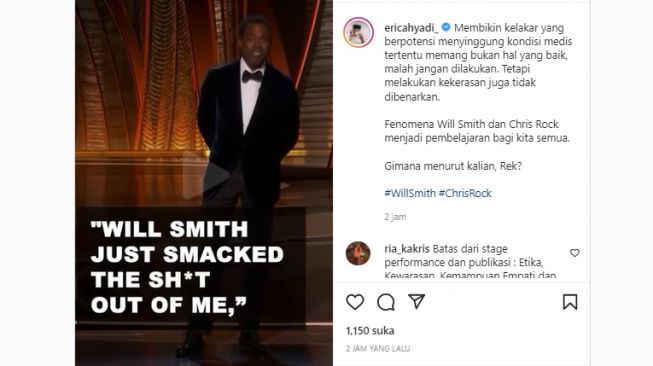 Wali Kota Surabaya Komentari Insiden Will Smith Tampar Chris Rock di Oscar: Jadi Pelajaran Kita Semua..