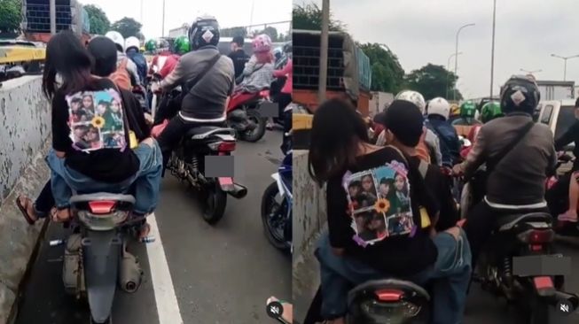 Couple Goals Banget! Viral Cewek Pakai Kaos Bersablon Foto Bareng Pacar, Auto Jadi Sorotan di Kemacetan Jalan