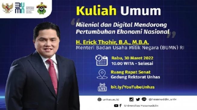 Erick Thohir Targetkan 10 Persen Pemimpin Milenial di BUMN Pada Tahun 2023