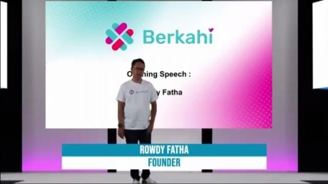 Founder Berkahi, Rowdy Fatha saat peluncuran Berkahi, Rabu (30/3/2022). [Screenshot]