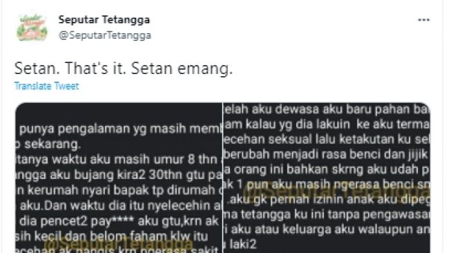 Pilu! Curhat Wanita Baru Sadar Pernah Dilecehkan oleh Tetangga Bujang saat Umur 8 Tahun, Kini Trauma Berat