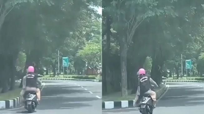 Viral! Berantem Saat Lagi Boncengan Naik Motor, Cewek Ini Terekam Berkali-kali Aniaya Pacarnya