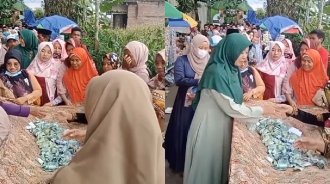 Tanpa Amplop, Tamu Undangan Langsung Beri Uang di Hadapan Pengantin, Ekspresi Mempelai Semringah