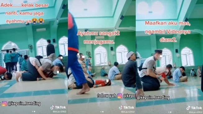 Viral Pria Khusyuk Salat Sambil Gendong Bayi, Tingkah Anteng Sang Anak Bikin Publik Terenyuh