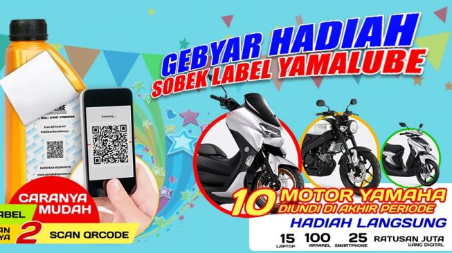 Gebyar hadiah sobek label Yamalube yang berlangsung hingga tengah tahun nanti [Yamaha Indonesia].