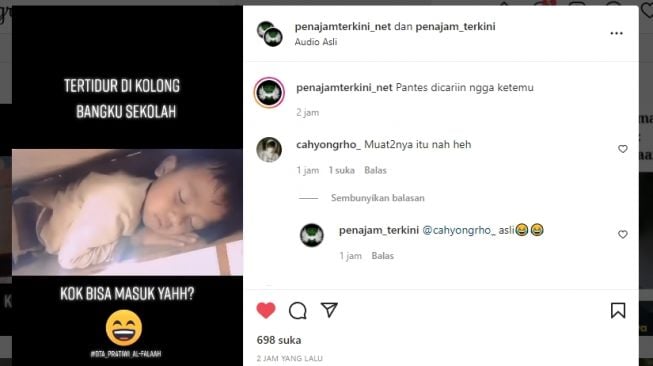 Nikmat Banget! Lagi Sekolah, Bocah Ini Tidur Lelap di Dalam Laci Meja: Halo Kecil