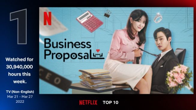 Drama 'A Business Proposal'  Puncaki Netflix Internasional 2 Pekan Berturut-turut