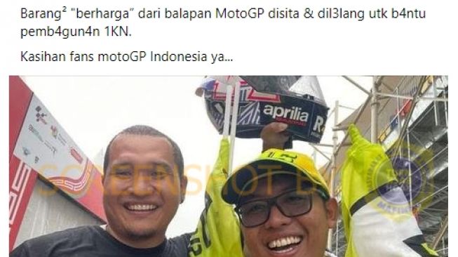 CEK FAKTA: Barang Pemberian Pembalap MotoGP Mandalika ke Penonton Dilelang untuk Bantu IKN, Benarkah?