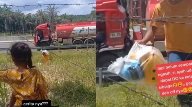 Momen Haru, Ayah Berikan Boneka Impian Anaknya Lewati Pagar Duri Pinggir Tol