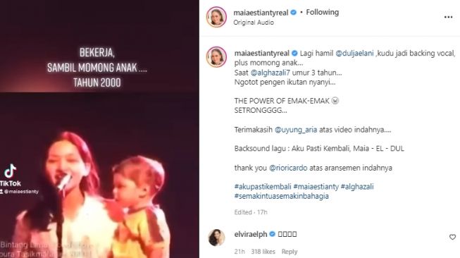 Maia Estianty gendong Al Ghazali (instagram.com)