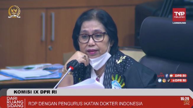 Anggota Komisi IX DPR Fraksi NasDem,  Irma Suryani Chaniago. (Tangkapan layar/ist)