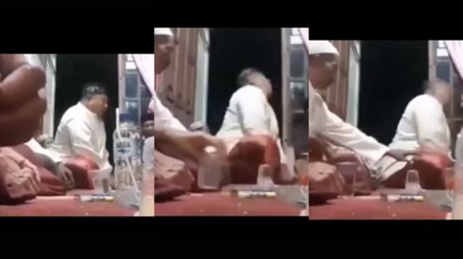 Tingkah Lucu Bapak Ini Berdoa di Acara Selamatan Bikin Melongo, Warganet: Rock n Roll